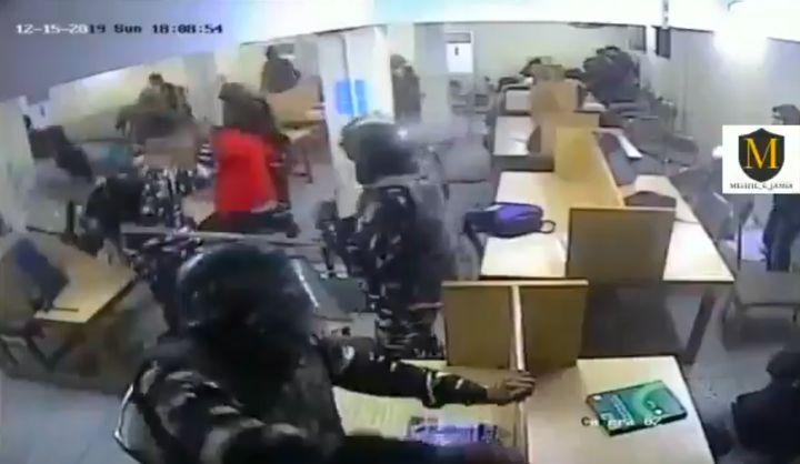 screenshot of the video recorded by a CCTV footage inside the library 