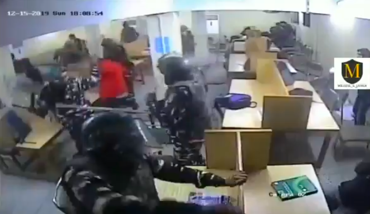 screenshot of the video recorded by a CCTV footage inside the library 