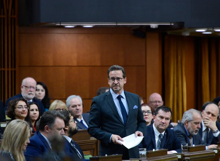 Bloc Quebecois leader Yves-Francois Blanchet asks a question during question period in the House of Commons on Parliament Hill in Ottawa on Dec. 11, 2019.