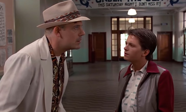 Robert Downey Jr y Tom Holland en 'Regreso al futuro'.