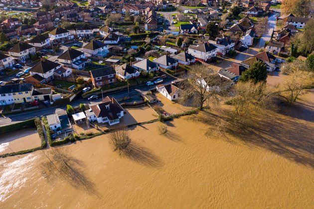 Flooding from the River Wye in Hereford following Storm Dennis.