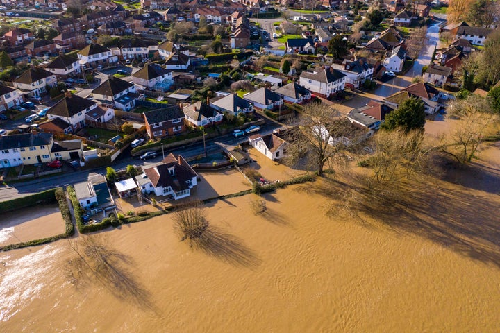 Flooding from the River Wye in Hereford following Storm Dennis.