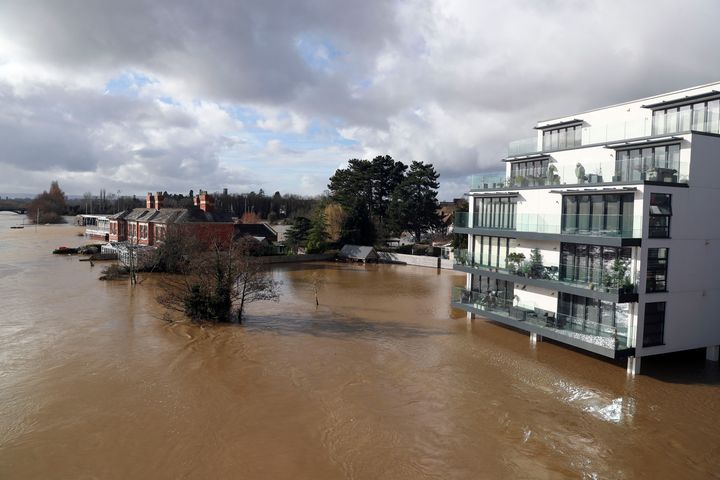 A flooded rRver Wye in Hereford.