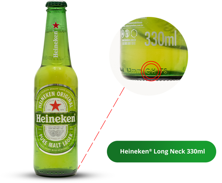 Garrafas com letras <strong>CH</strong> em alto-relevo devem ser abertas com cuidado e, apresentando qualquer lasca no bocal, não devem ser consumidas. 