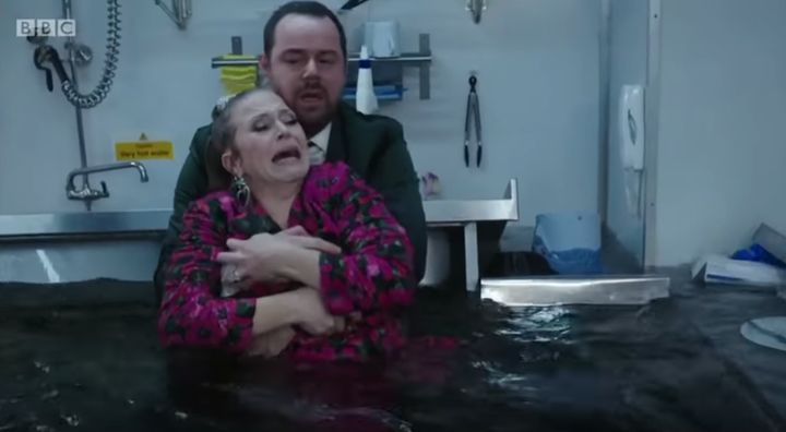 Danny Dyer and Kellie Bright filmed these scenes in a water tank
