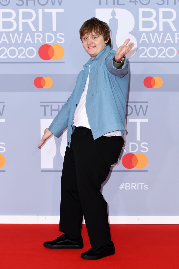 Lewis Capaldi on the Brit Awards red carpet