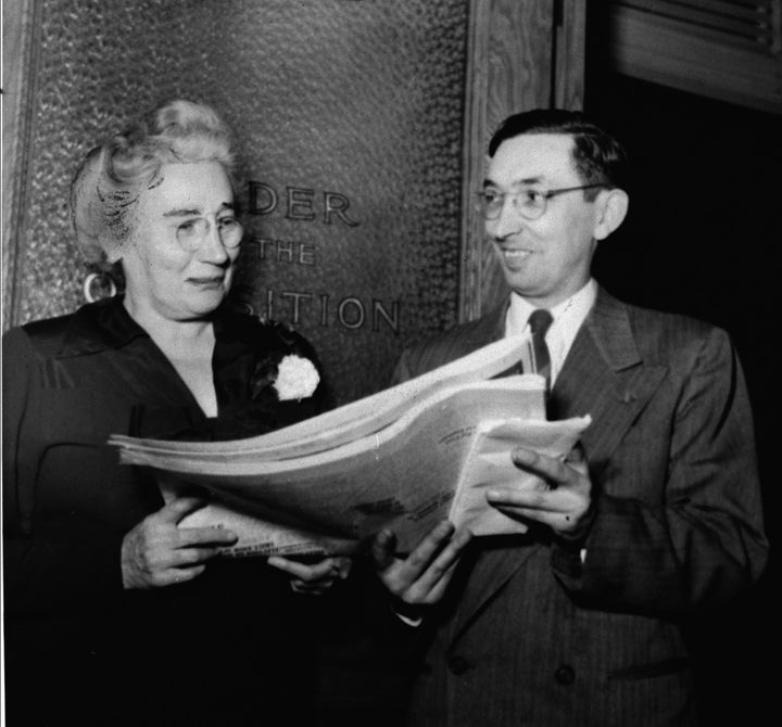 Ontario MPPs Agnes MacPhail and Eamon Park.
