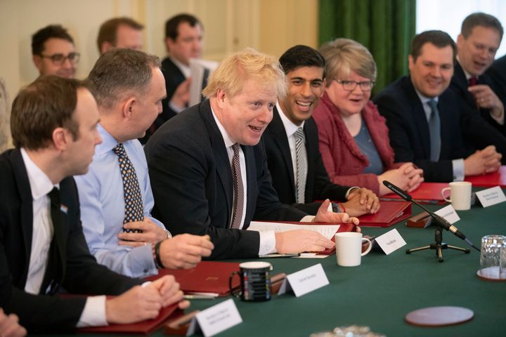 Boris Johnson speaks during his first cabinet meeting after the reshuffle.