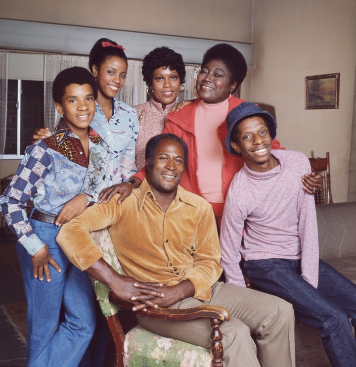 The "Good Times" cast, shown in 1977, included, in front, John Amos, left, and Jimmie Walker, and in the back row from left, Ralph Carter, Bern Nadette Stanis, Ja'net DuBois and Esther Rolle.