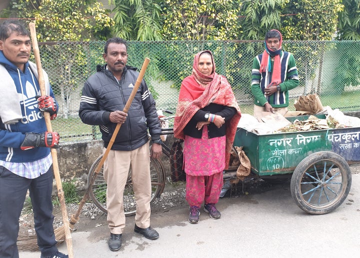 Sanitation workers of Panchkula’s Municipal Corporation.