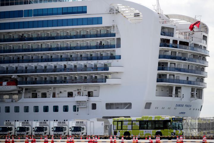 The Diamond Princess cruise ship in Yokohama 