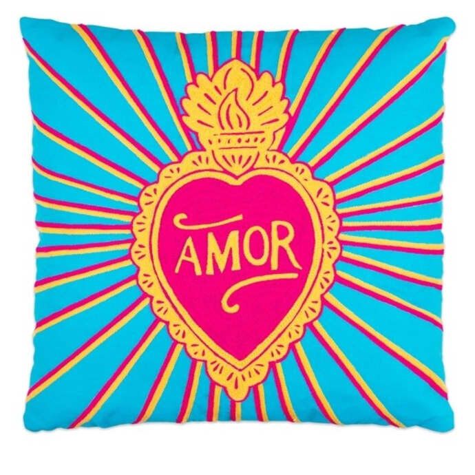 Amor Embroidered Cushion, Trouva