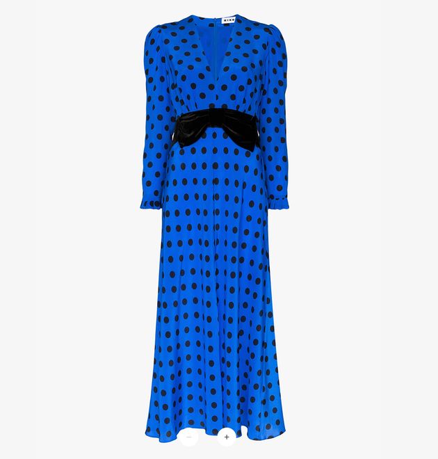 Rixo X Christian Lacroix Elodie Polka Dot Silk Midi Dress, Browns