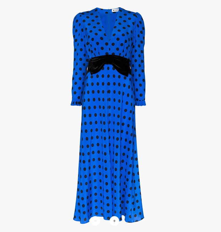 Rixo X Christian Lacroix Elodie Polka Dot Silk Midi Dress, Browns