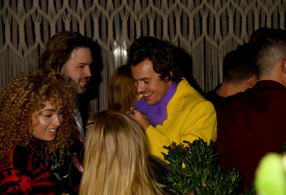 Over at Sony, Harry Styles was snapped chatting with Ella Eyre and Meghan Trainor