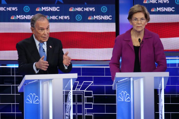 Democratic presidential candidates Mike Bloomberg and Sen. Elizabeth Warren (D-Mass.) sparred over nondisclosure agreements at the Democratic presidential primary debate Wednesday in Las Vegas.