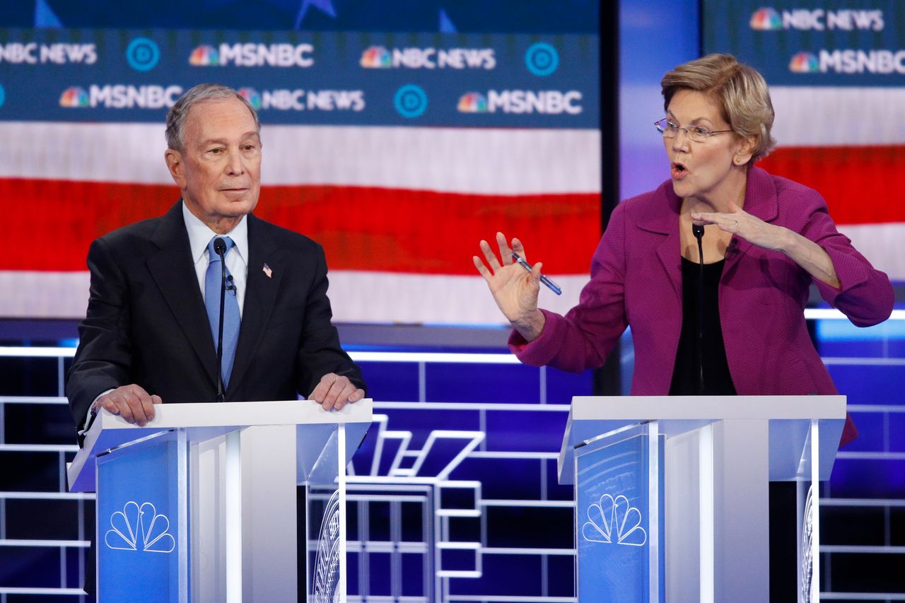 Mike Bloomberg clashes with Elizabeth Warren.