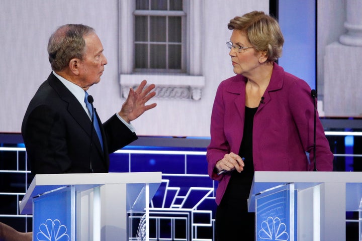 Sen. Elizabeth Warren (D-Mass.) wasn't the only one to take a jab at debate stage newcomer Mike Bloomberg, but she hit him early and hard.