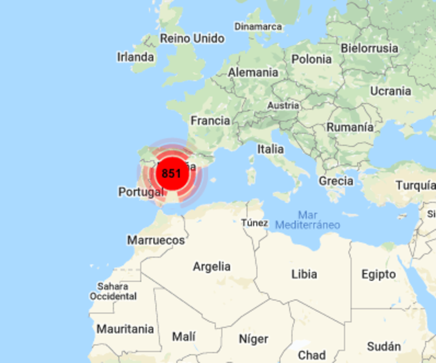 Mapa de supermercados Spar en España.