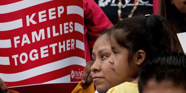 NEW YORK, NY - JUNE 28: Mexican immigrant Nieves Ojendiz holds her 4-year old daughter Jane as she attends an immigration reform rally with members and supporters of the New York Immigration Coalition, June 28, 2016 in New York City, New York. Last week the U.S. Supreme Court deadlocked in a 4-4 decision concerning President Barack ObamaÃs immigration plan, which would have protected millions of undocumented immigrants from being deported. Because the Supreme Court was split, a 2015 lower-court ruling invalidating ObamaÃs executive action will stand. (Photo by Drew Angerer/Getty Images)
