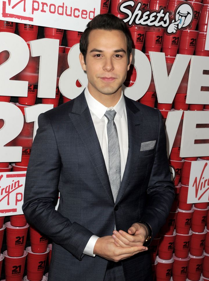 LOS ANGELES, CA - FEBRUARY 21: Actor Skylar Astin arrives at the premiere of Relativity Media's '21 And Over' at the Village Theatre on February 21, 2013 in Los Angeles, California. (Photo by Kevin Winter/Getty Images)