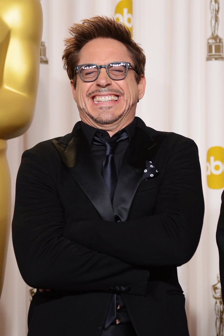 HOLLYWOOD, CA - FEBRUARY 24: Presenter Robert Downey Jr. poses in the press room during the Oscars held at Loews Hollywood Hotel on February 24, 2013 in Hollywood, California. (Photo by Jason Merritt/Getty Images)