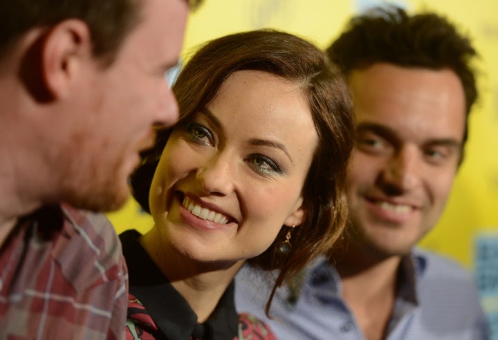 AUSTIN, TX - MARCH 09: (L-R) Director Joe Swanberg, actress Olivia Wilde and actor Jake Johnson attend the World Premiere of 'Drinking Buddies' at the 2013 SXSW Music, Film + Interactive Festival at the Paramount Theatre on March 9, 2013 in Austin, Texas. (Photo by Michael Buckner/Getty Images)