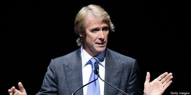 LAS VEGAS, NV - APRIL 15: Director Michael Bay speaks at a Paramount Pictures presentation to promote his upcoming film, 'Pain & Gain' during CinemaCon at The Colosseum at Caesars Palace on April 15, 2013 in Las Vegas, Nevada. (Photo by Isaac Brekken/Getty Images)