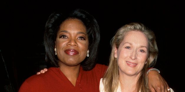 (L-R) Television personality Oprah Winfrey and actress Meryl Streep. (Photo by Dave Allocca/DMI/Time Life Pictures/Getty Images)