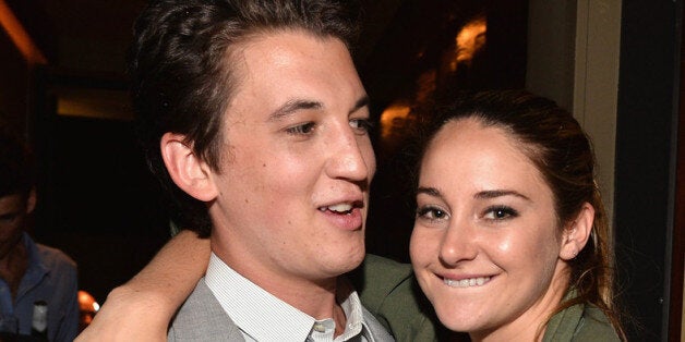 LOS ANGELES, CA - JULY 30: Actors Miles Teller and Shailene Woodley attend the after party for a screening of A24's 'The Sp