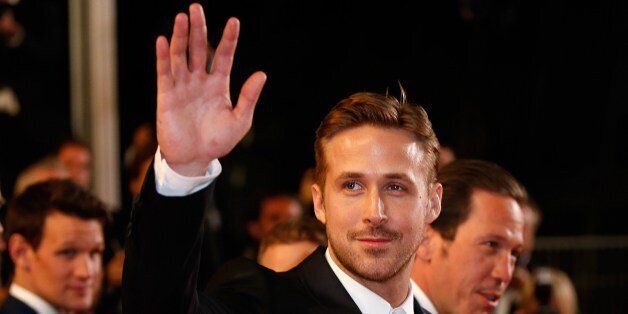 Canadian actor Ryan Gosling waves as he arrives for the screening of the film 'Lost River' at the 67th edition of the Cannes Film Festival in Cannes, southern France, on May 20, 2014. AFP PHOTO / VALERY HACHE (Photo credit should read VALERY HACHE/AFP/Getty Images)