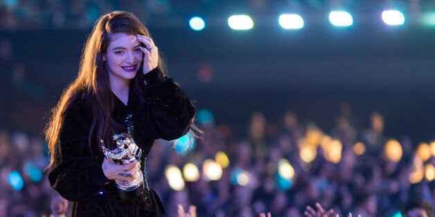 INGLEWOOD, CA - AUGUST 24: Singer Lorde speaks onstage during the 2014 MTV Video Music Awards at The Forum on August 24, 2014 in Inglewood, California. (Photo by Christopher Polk/MTV1415/Getty Images for MTV)