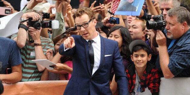 Benedict Cumberbatch attends the premiere of "The Imitation Game" on day 6 of the Toronto International Film Festival at the TIFF Bell Lightbox on Tuesday, Sept. 9, 2014, in Toronto. (Photo by Evan Agostini/Invision/AP)