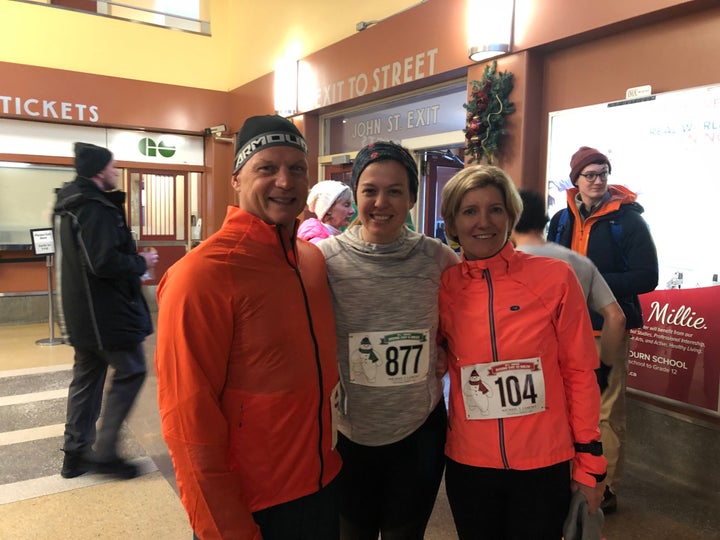 Me and my parents at a Hamilton road race in 2019. It took me years to find running enjoyable again. 