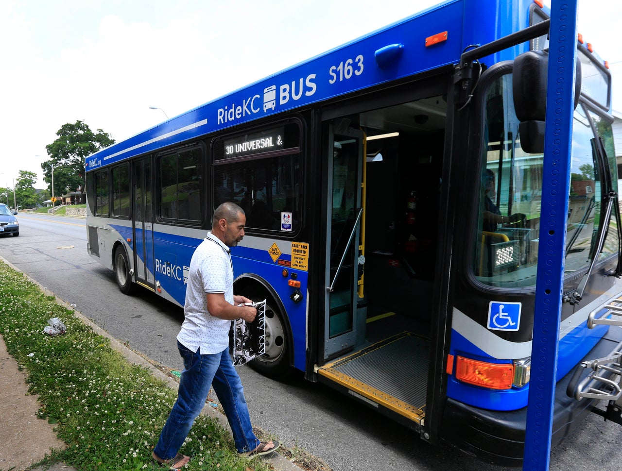 A bus in Kansas City, Missouri. In December 2019, a resolution was passed to eliminate bus fares across the city.