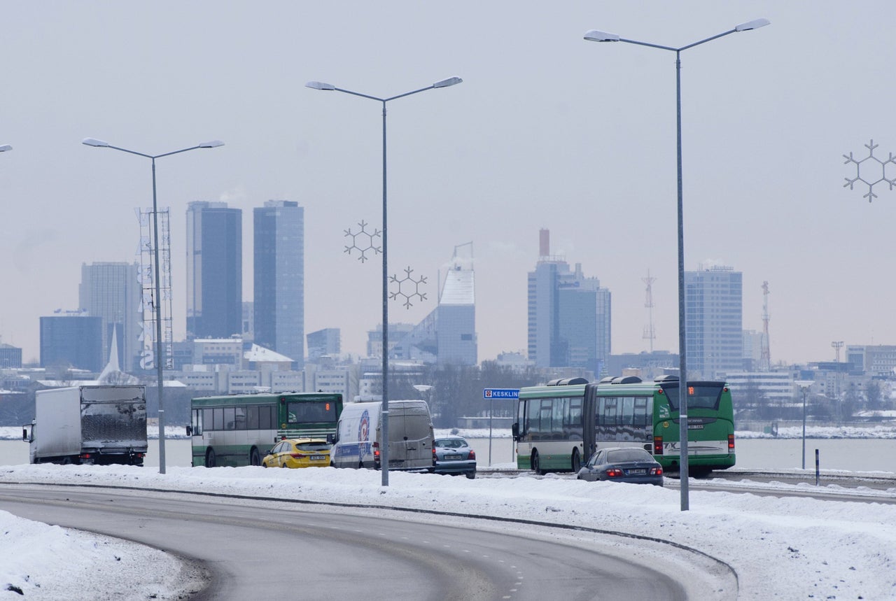 Buses driving across Tallinn, Estonia. On Jan. 1, 2013, the city became the first capital in the European Union to give its residents free public transport.