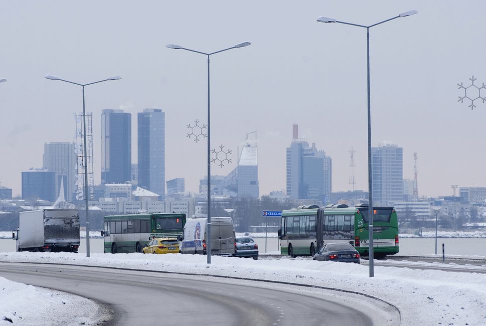 Buses driving across Tallinn, Estonia. On Jan. 1, 2013, the city became the first capital in the European Union to give its r