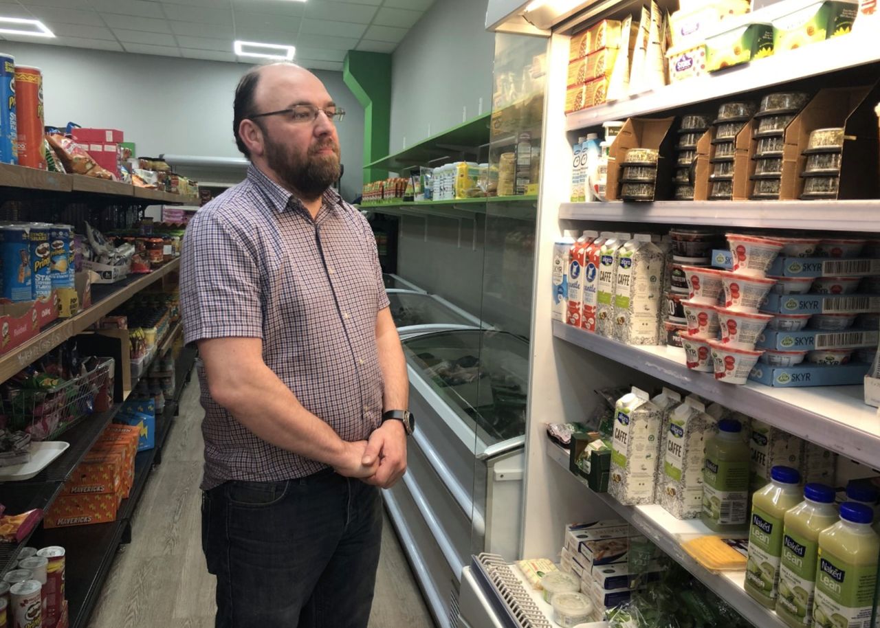 Andrew Pilling, general manager at Number Seven supermarket in Birkenhead