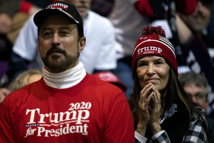 Trump supporters attend a campaign rally for the president in Colorado Springs. 