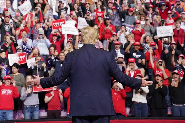 President Donald Trump holds a campaign rally in Colorado Springs, Colorado, on Thursday.