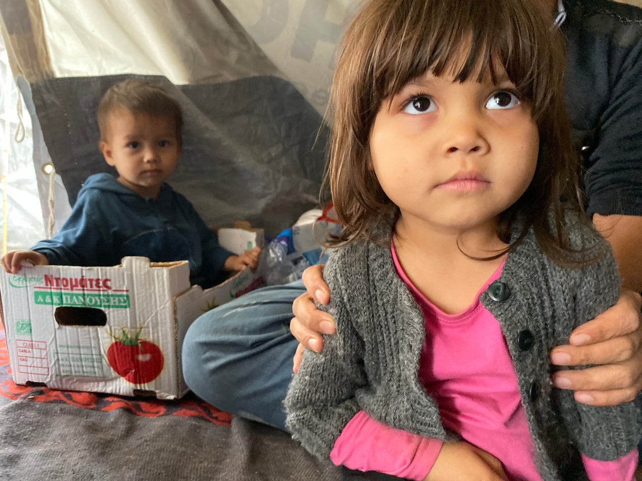 Children at Moria, a refugee camp on the island of Lesbos