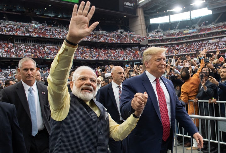 Modi and Trump, two nationalist-minded leaders, attend the "Howdy Modi" rally at NRG Stadium in Houston on Sept. 22, 2019.