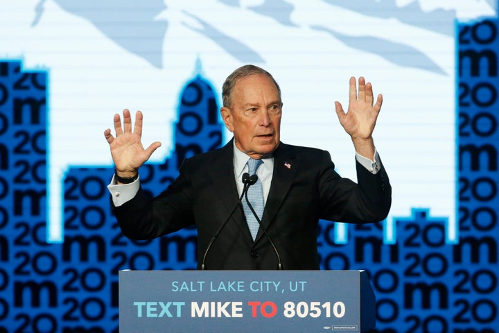 Democratic presidential candidate and former New York City Mayor Michael Bloomberg speaks during a campaign event on Feb. 20, 2020, in Salt Lake City. 