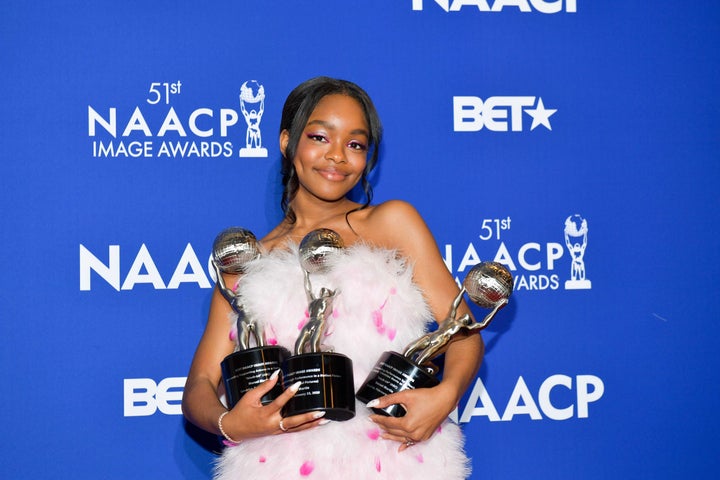 Marsai Martin attends the 51st NAACP Image Awards' untelevised awards dinner on Feb. 21 in Hollywood, California.