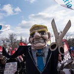 Unions Protest Cuts Outside Ontario PC Policy