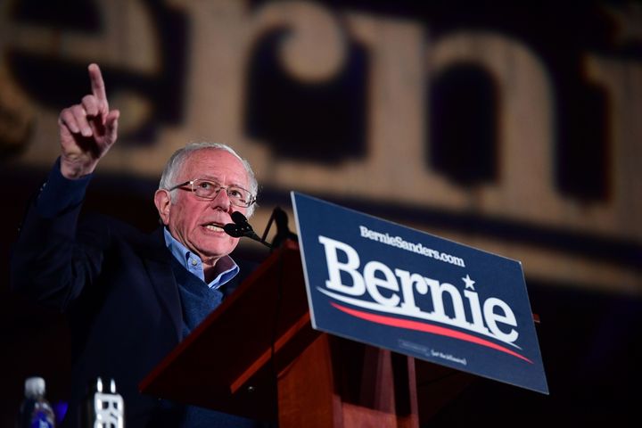 Sen. Bernie Sanders (I-Vt.) speaks at a campaign rally on Feb. 21, 2020, in Las Vegas.