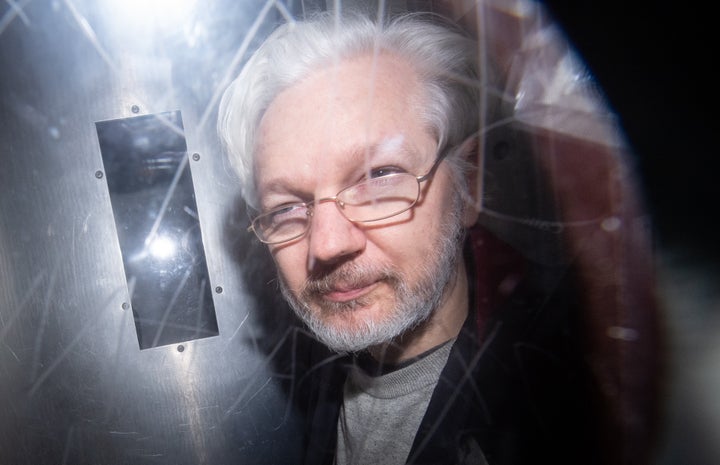 Wikileaks founder Julian Assange leaving Westminster Magistrates Court in London, where he was appearing for an administrativ