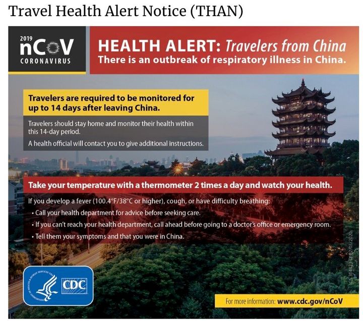 アメリカの中国からの入国と渡航制限についての注意米CDCのホームページよりhttps://www.cdc.gov/coronavirus/2019-ncov/travelers/communication-resources.html