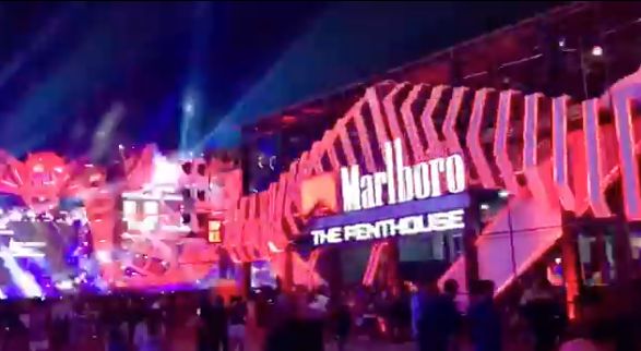Thousands of festival-goers were met with bright Marlboro signs and promotions at the Djakarta Warehouse Project.
