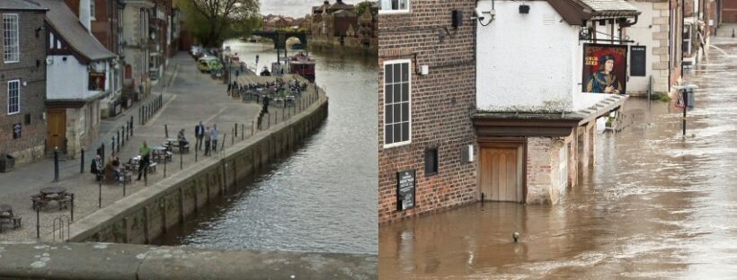 The King's Arms, known as 'the pub that floods' in York (picture on the right taken on February 23). 